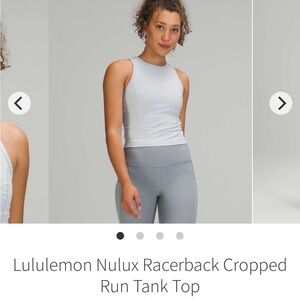 NWT Lululemon athletica Light Gray Racerback Tank Top